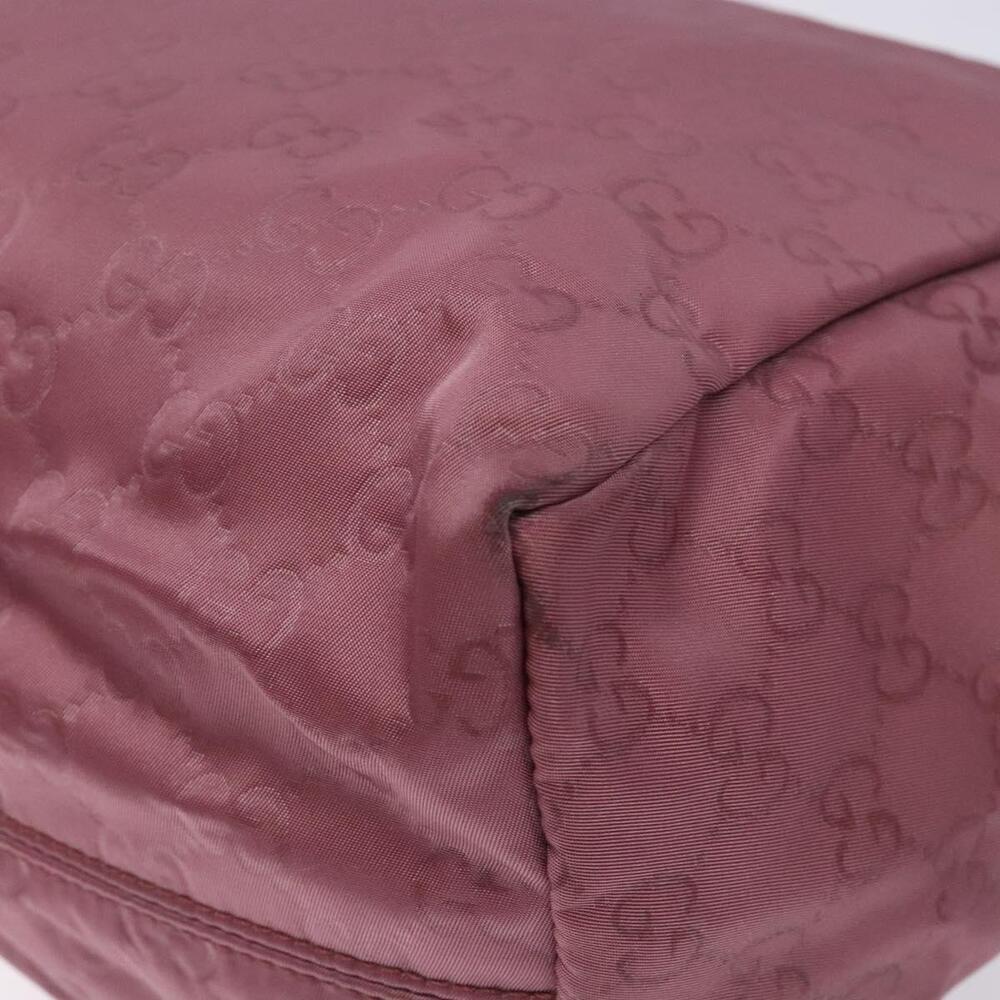 GUCCI GG Canvas Tote Bag Nylon Pink Silver - Picture 12 of 16